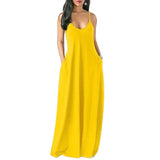 Spaghetti Strap Maxi Dress Sexy Solid Stretchy Backless Female Maix Dress Casual Sleeveless Plus Size Beach Dress