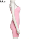 Kliou Body-Shaping Rompers Women Popular Classy Sheath Slim Sexy Cleavage Party Playsuit Solid Strapless Camisole Clubwear