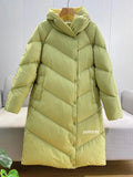 2022 New Winter Hooded Ultra Light Feather Long Down Jacket Women Loose Fit Warmth Solid Color Fluffy Puffer Casual