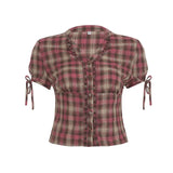 Design Style Buckle Shirt 2025 Summer Babes Ancient Early Slimming Leisure New