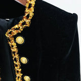 Star Fashion New Heavy Industry Nail Polish Velvet Short Jacket Jacket