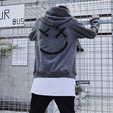 Happy Smiling Face Hoodies Fashion Patchwork Oversized Sweatshirts Hooded Pullovers Unisex Couple Hoodie Hip Hop