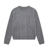 Women's New Fashion Simple Round Collar Collar Soft Knit Shirt