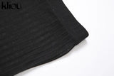 Kliou Sexy Sleeveless Cross Top And Pants Two Piece Set Women Solid Club Outfits Midnight Party Wear See Through Skinny