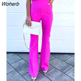 Women High Waist Elegant Slim Pants Trousers-Outfit