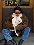 Women's Fashion For Autumn And Winter 2025 Loose Warm Retro Lamb Wool Coat