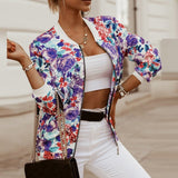 Women Coats Jackets Women Spring Autumn Woman Jacket Long Sleeve Overcoats Female Casual Print Outwear Zipper