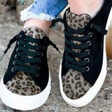 Women Spring Canvas Shoes New Light Slip on Flat Ladies Casual Shoes Woman Loafers White Sneakers Leopard Flats Plus