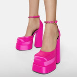 High Heels Wedding Shoes Women New Summer Sexy Sandals Women's Party Bow-knot Nightclub Banquet Shoes Platform Woman