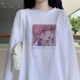 Japan Amine Tshirt Streetwear Japanese T Shirt Harajuku Loose White Tops Funny Casual High Street Gothic Tshirt
