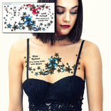 Temporary Tattoo Sticker Totem Flower Arrow Color Sexy Chest Back Fake Tatoo Waterproof Flash Tatto Body Art for Woman
