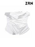 Gathered Bustier Tops for Women, Straight Neck, Side Zipper, Female Camis, Sexy Fashion-Outfit