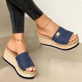 Summer Slippers Women Sandals Plafrom Sandals Ladies Slip-On Flip Flops Shoes Leather Peep Toe Female Sandalias Zapatos