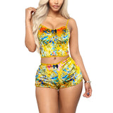 Hot Women 2 piece set Velvet Sleepwear Sexy Spaghetti Strap Shorts Pajamas Suit Ladies Casual Sleepwear Female Pajama Party