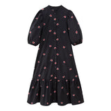 2024 New Simple And Generous Embroidered Flower Medium-Length Dress 4786067-Outfit