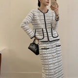And Winter Pure Color Round Collar Jersey Sweater Set Of Women's Loose Knitted Sweater Broad Leg Trousers Scarf Three