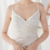 Formal Sequins Strap Slit Mermaid Evening