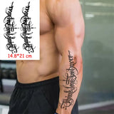 Waterproof Temporary Tattoo Sticker Totem Line Black Classical Tatoo Body Art Arm Leg Fake Tattoos Women/Men Girl 14.8*21
