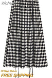 Summer Sweet Floral Print Black Plaid Casual Skirt Women High Waist Elegant Mid-length A-line Skirt QT1665-Outfit