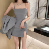 Woherb Summer New Temperament Texture Suit Women's Bag Hip Sling Dress Suit Jacket Fried Street Two-Piece Set-Outfit