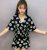 New Korean Summer Chiffon Women Sets Korean Slim Tops And Shorts Female