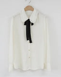Chiffon Blouses Shirts New Hot Sales Preppy Style Girls Bow Tie Tops Cute Sweet Korean Temperament Lady Peter Pan Collar