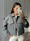 Spring And Autumn And Winter New Women's Beads Leather, The Short Loose Casual Hair Coat