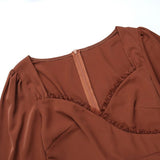 2024 Summer Chiffon High Split Dresses Women Short Sleeve Deep V Neck Midi Dress Woman Lace Elegant Vestido Feminino-Outfit