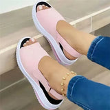Platform Women Sandals Soft Stitching Ladies Wedge Sandals Comfortable Flat Sandals Women Open Toe Beach Shoes Woman