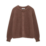 Women's Y2K2025 Autumn New Solid-Colored Cardigan Long-Sleeved Knitted Sweater Coat Women