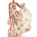 Spring And Summer New Women's New Dress Repair Body Sex Slings Long Dress Beach Dress
