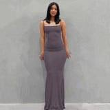 Strap Backless Long Maxi Dresses Party Club Vacation Outfits for Women Sexy Casual Summer Dress 2022 Wholesale