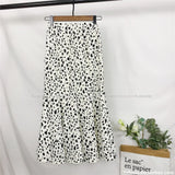 Temperament Long Skirts 2020 Summer All-Match Streetwear Leopard Casual Elastic Waist Ruffled High Waist Skirt Flhjlwoc