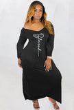 Letter Print V-Neck Full Sleeve Long Shirt