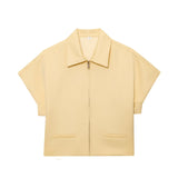 Spring New Women's Collar Short-Sleeved Short Coat Straight Trousers 8491053