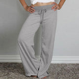 Woherb Wind Stripe Bump Color Loose Straight Tube Guard Pants New Style Casual Loose Waist Knit Pants Tide-Outfit
