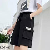 Size Shorts Women Cargo Short Pants Summer Sport Hot Shorts Belted Casual Loose High Waist Hip Hop Shorts With