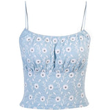 cute floral camis spaghetti straps crop tops backless summer women elegant vintage female boho tops camisole 2020