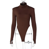 Long Sleeve Elegant High Cut Bodysuit 2020 Women Winter Fall Clothes Backless Sexy Club Outfits Party One piece Body-Outfit