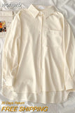Spring Summer 2023 Women Fashion Tunic Chemise Oversize Femme Macaron Shirt for Women Office Blouse Korean Style Women-Outfit