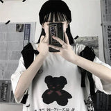 Gray T Shirt Loose Summer Oversize T Shirt Women Harajuku Punk Short Sleeves T-shirts Tops Tee Hip Hop T-Shirt for