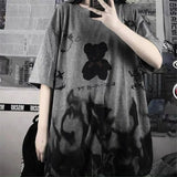 Gray Tshirt Streetwear Loose Summer T Shirt Women Harajuku Punk Short Sleeves T-shirts Tops Tee Hip Hop Loose Tshirt