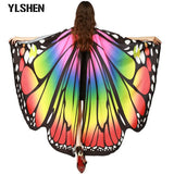 Cappa Women Butterfly Wings Costumes Pashmina Shawl Scarf Nymph Pixie Poncho Costume Accessory Peacock Wings Shawl-Outfit