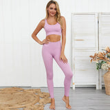 Piece Seamless Fitness Set For Women Workout Sporty Set Top+Leggings Set Activewear