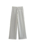 2023 Women Spring Pant Suits 2-Pieces Sets Casual Striped Blazers Coats and Trousers Female Elegant OL Two Clothing-Outfit
