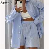 Summer Tracksuit Women 2021 Lounge Wear Shorts Set Short Sleeve Shirt Tops And Loose Mini Shorts Suit Two Piece