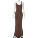 Satin Slip Sleeveless Backless Slim Sexy Maxi Dress 2022 Spring Women Party Y2K Concise Bodycon Elegant