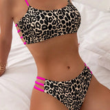 Woherb New Sexy Leopard Print Split Two-Piece Sexy Bikini