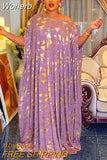 Dresses for Women Vetement Femme 2023 Summer Dashiki Gold Stamp Boubou Robe Africain Femme Abaya Dubai Long Kaftan Dress-Outfit