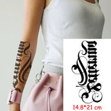 Waterproof Temporary Tattoo Sticker Sexy Letter Pattern Totem Tatoo Water Transfer Fake Tatoo Flash Tatto Woman Man 14.8*21